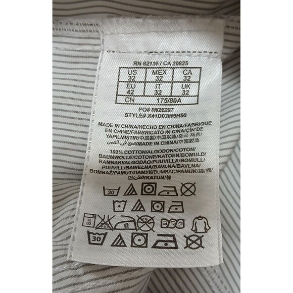 Guess Jeans Men's White and Gray Pin Striped Size 32 Cargo Shorts Cotton Note - Picture 12 of 12